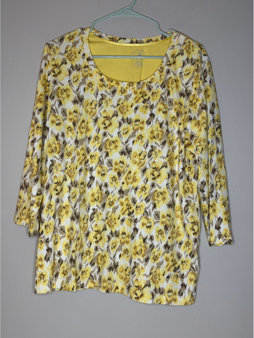 White Stag Yellow Floral Sleeve Top